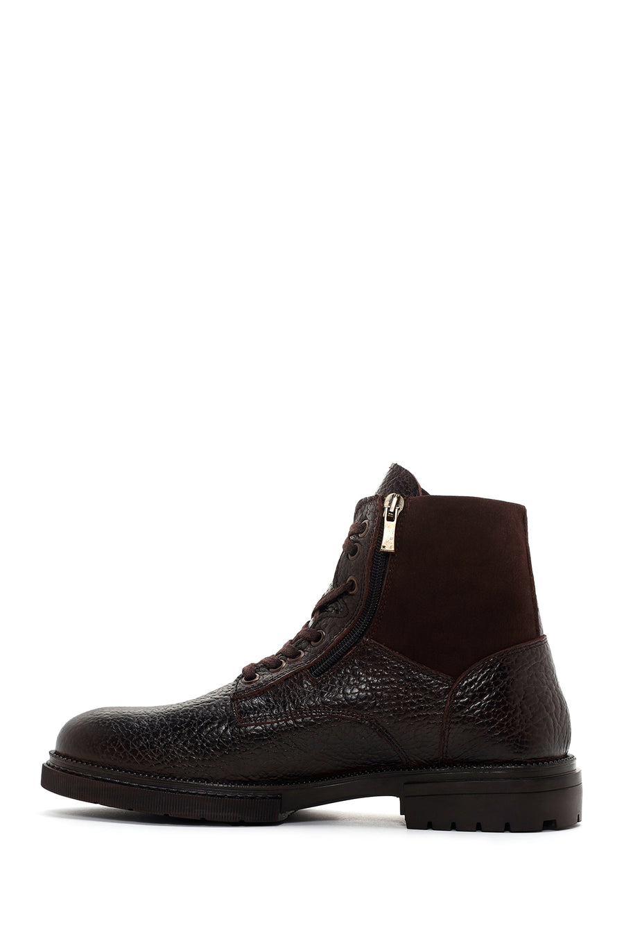 Men's Brown Zippered Casual Boots
