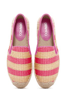 Women's Pink Straw Espadrilles | Derimod