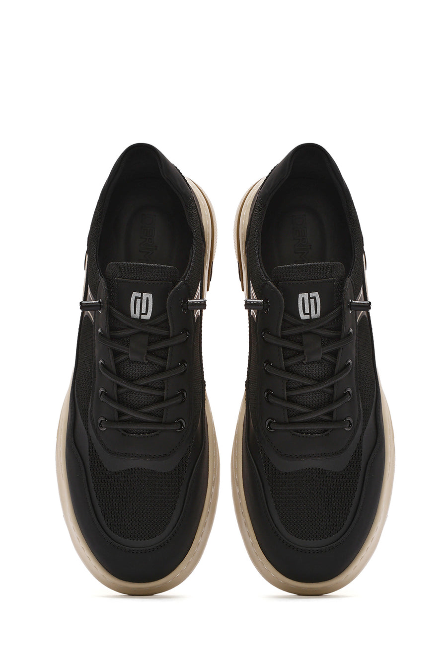 Men's Black Lace-up Leather Sneaker