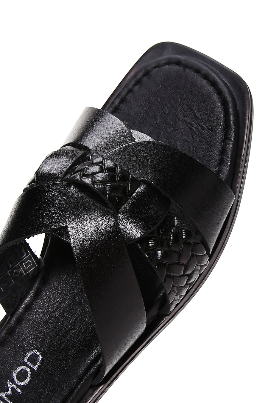 Women's Black Leather Slippers