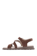 Women's Mink Ankle Strap Suede Leather Sandals | Derimod