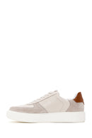 Men's Beige Thick Soled Leather Sneaker | Derimod