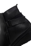 Women's Black Strappy Leather Comfort Boots | Derimod