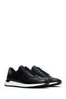 Men's Black Lace-Up Leather Casual Sneaker | Derimod