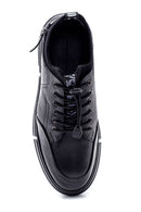 Men's Leather Zipper Detailed Sneaker | Derimod