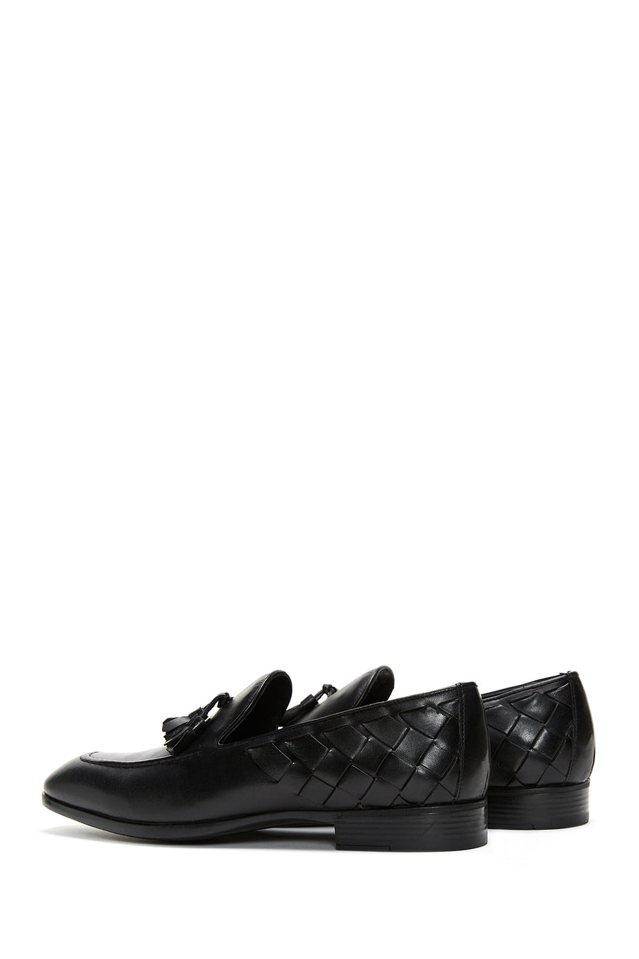 Erkek Deri Örgü Detaylı Klasik Loafer