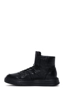 Men's Black Leather High Top Sneaker | Derimod