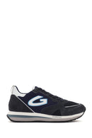 Alberto Guardiani Men's Navy Blue Wen Thick Sole Lace-Up Suede Leather Sneaker | Derimod