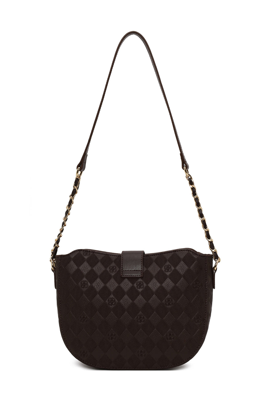 Woman Brown Long-Strap Printed Shoulder Bag