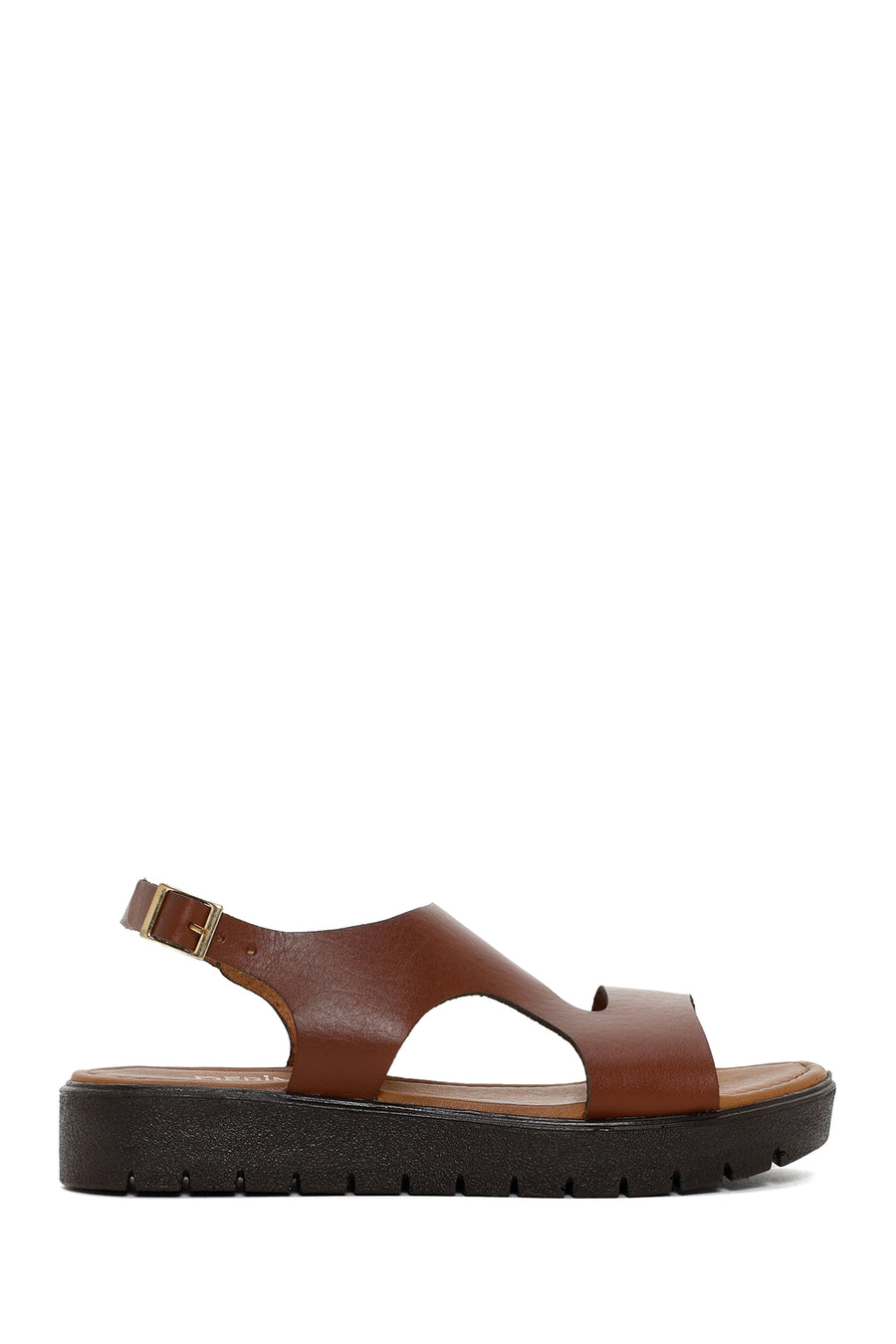 Women's Brown Ankle Strap Leather Sandals 24SFD333318 | Derimod
