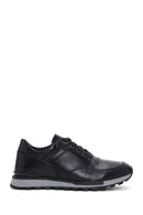 Men's Black Leather Sneaker | Derimod