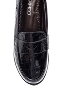 Women's Crocodile Patterned Leather Loafer | Derimod