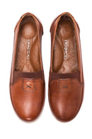 Women's Tan Leather Comfort Loafer | Derimod