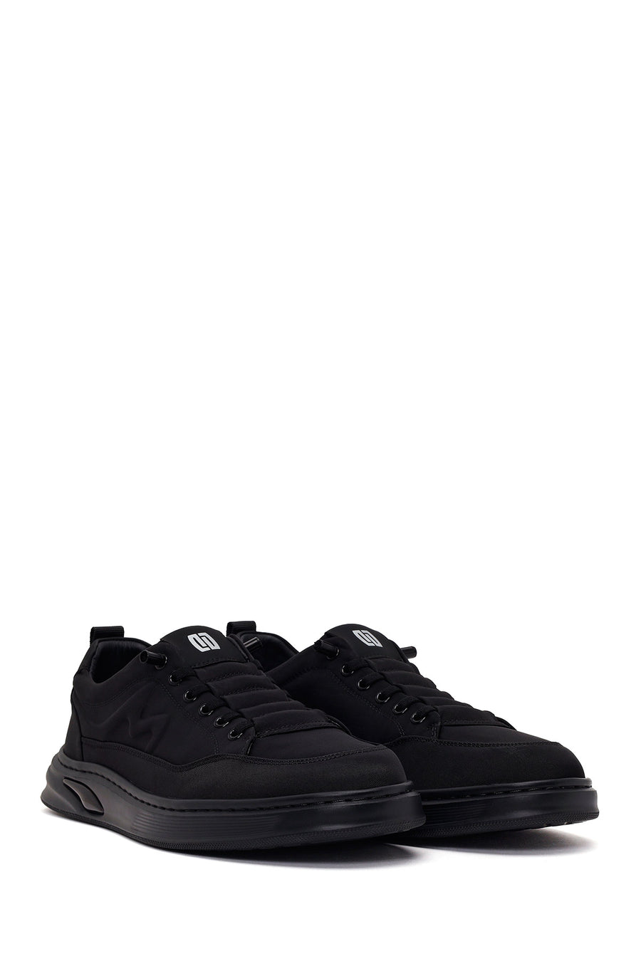 Derimod Zero Male Black Lace-Up Thick-Soled Fabric Sneaker