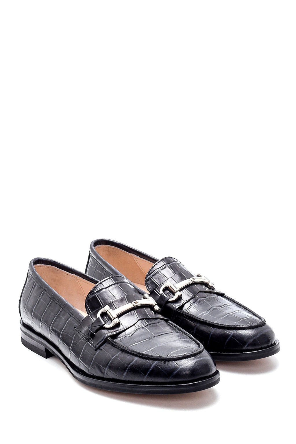 Kadın Deri Kroko Desen Loafer
