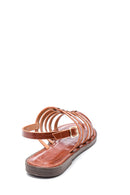 Women's Tan Crocodile Flat Sandals | Derimod