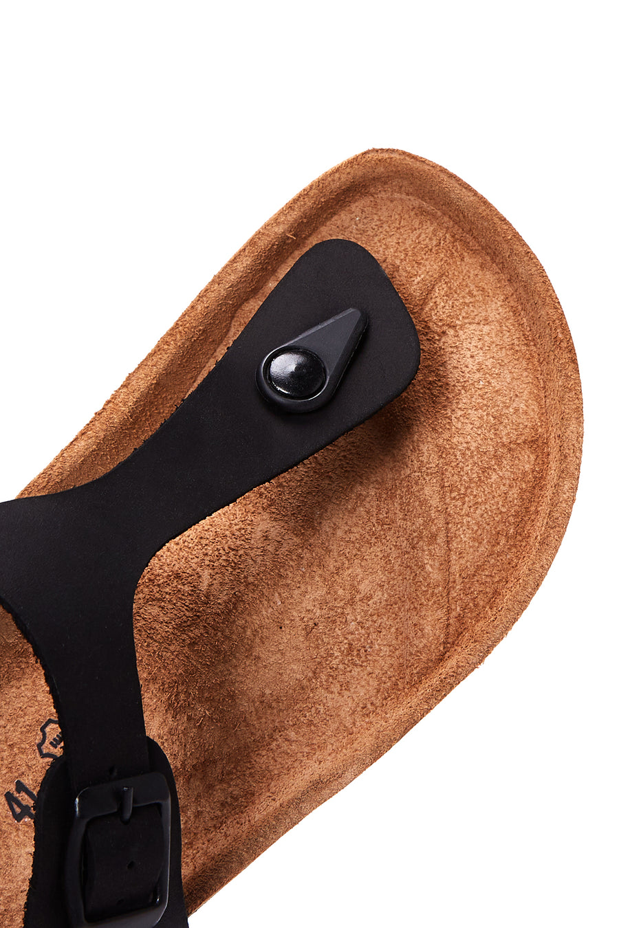 Women's Black Leather Flip Flops