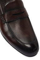 Derimod Black Male Brown Leather Classic Loafer | Derimod