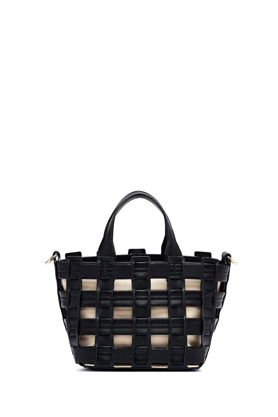 Woman Black Long Strap Knitted Shoulder Bag