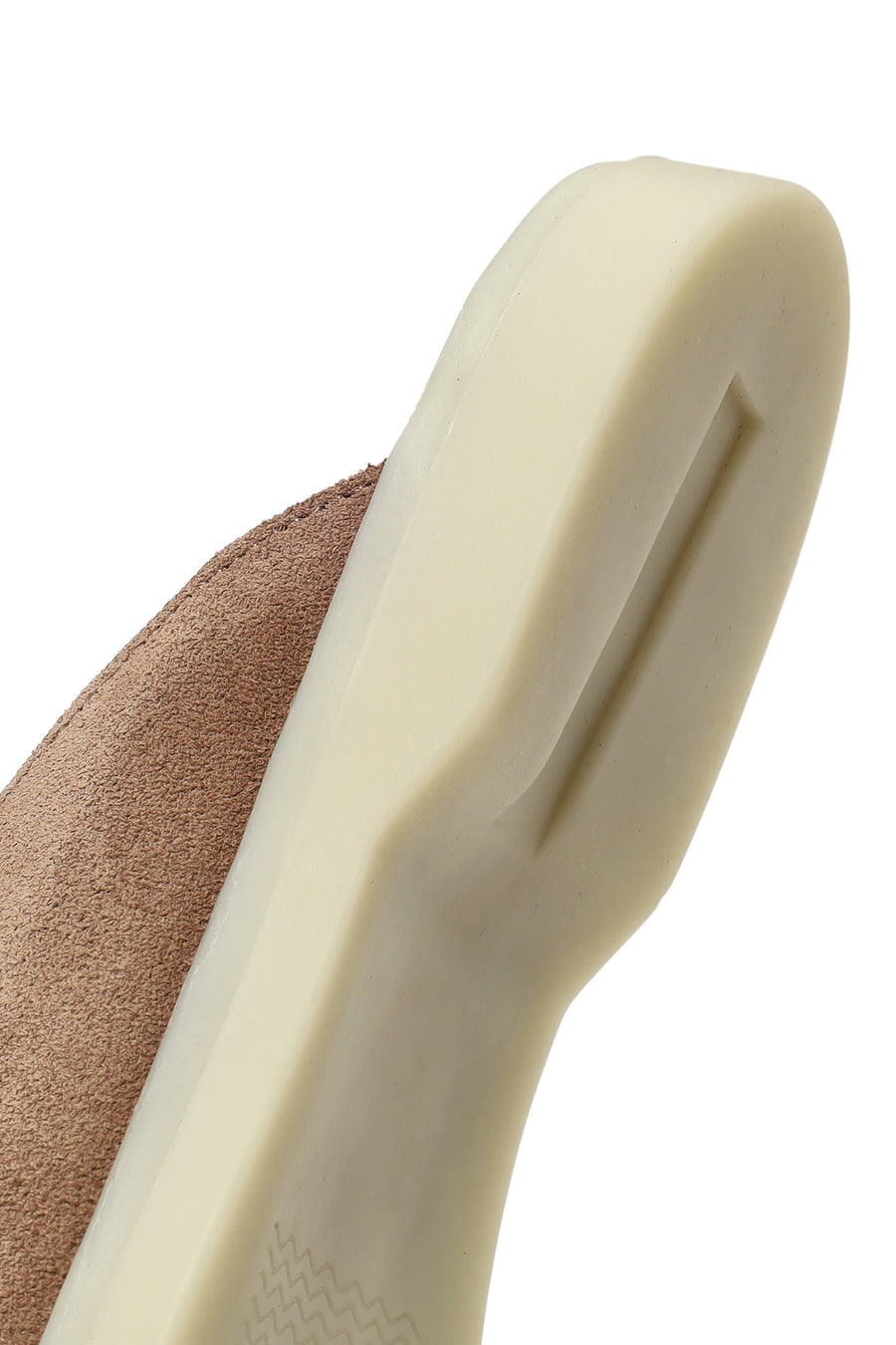 Women's Beige Buckle Suede Leather Slippers