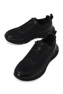 Derimod Zero Male Black Lace-Up Thick-Soled Leather Casual Sneaker | Derimod