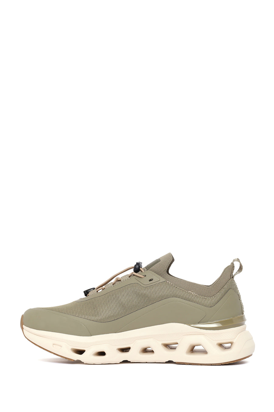 Derimod Zero Male Khaki Thick-Soled Lace-Up Fabric Sneakers