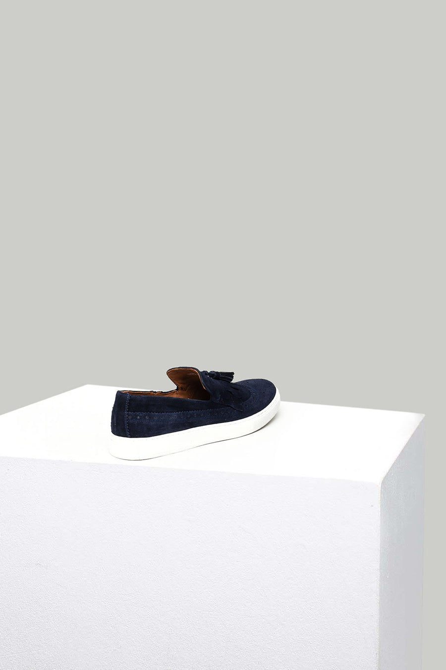 Navy Blue Suede Men's Leather Loafer
