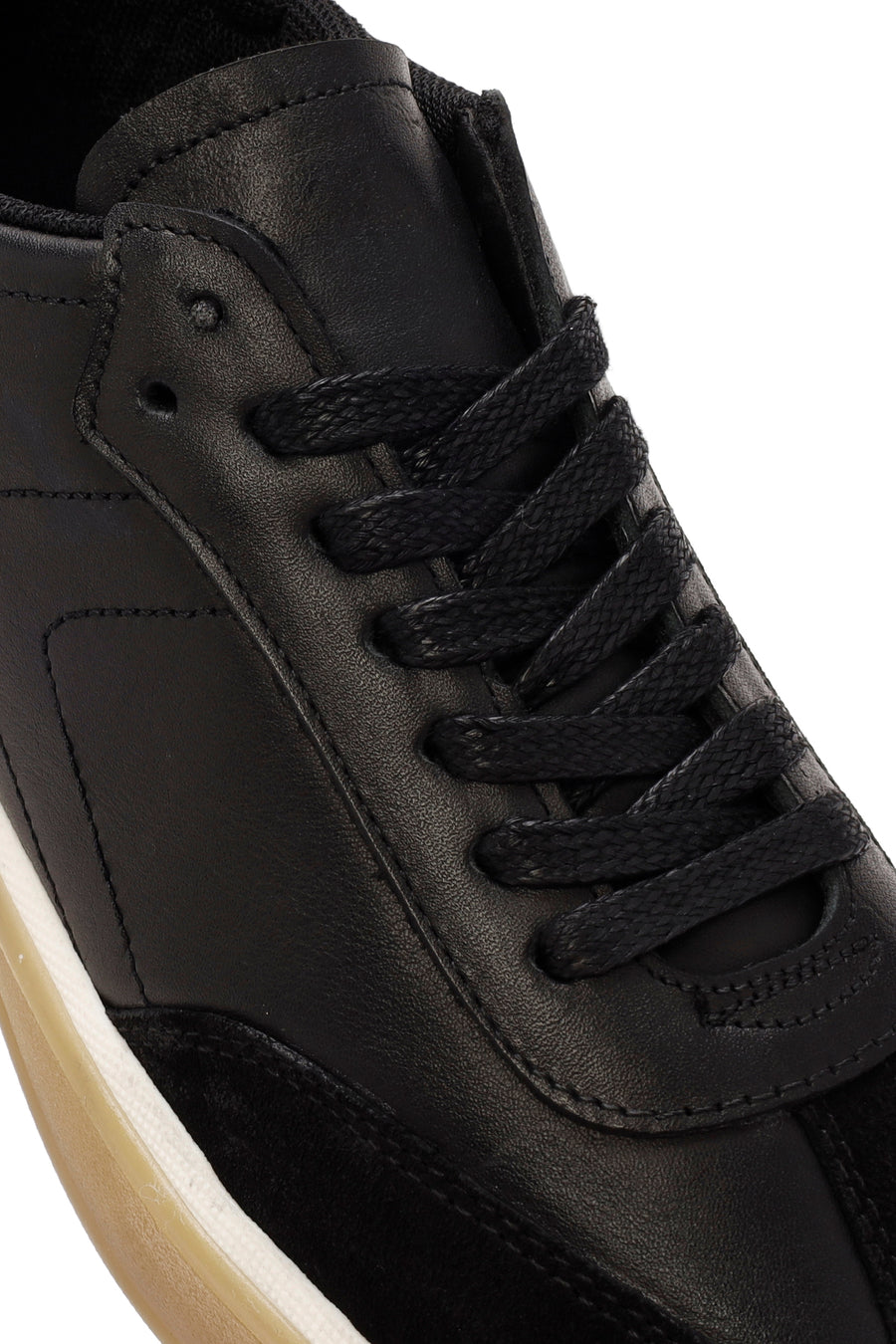 Men's Black Lace-up Leather Sneaker