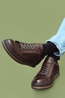 Men's Brown Leather Casual Sneaker | Derimod