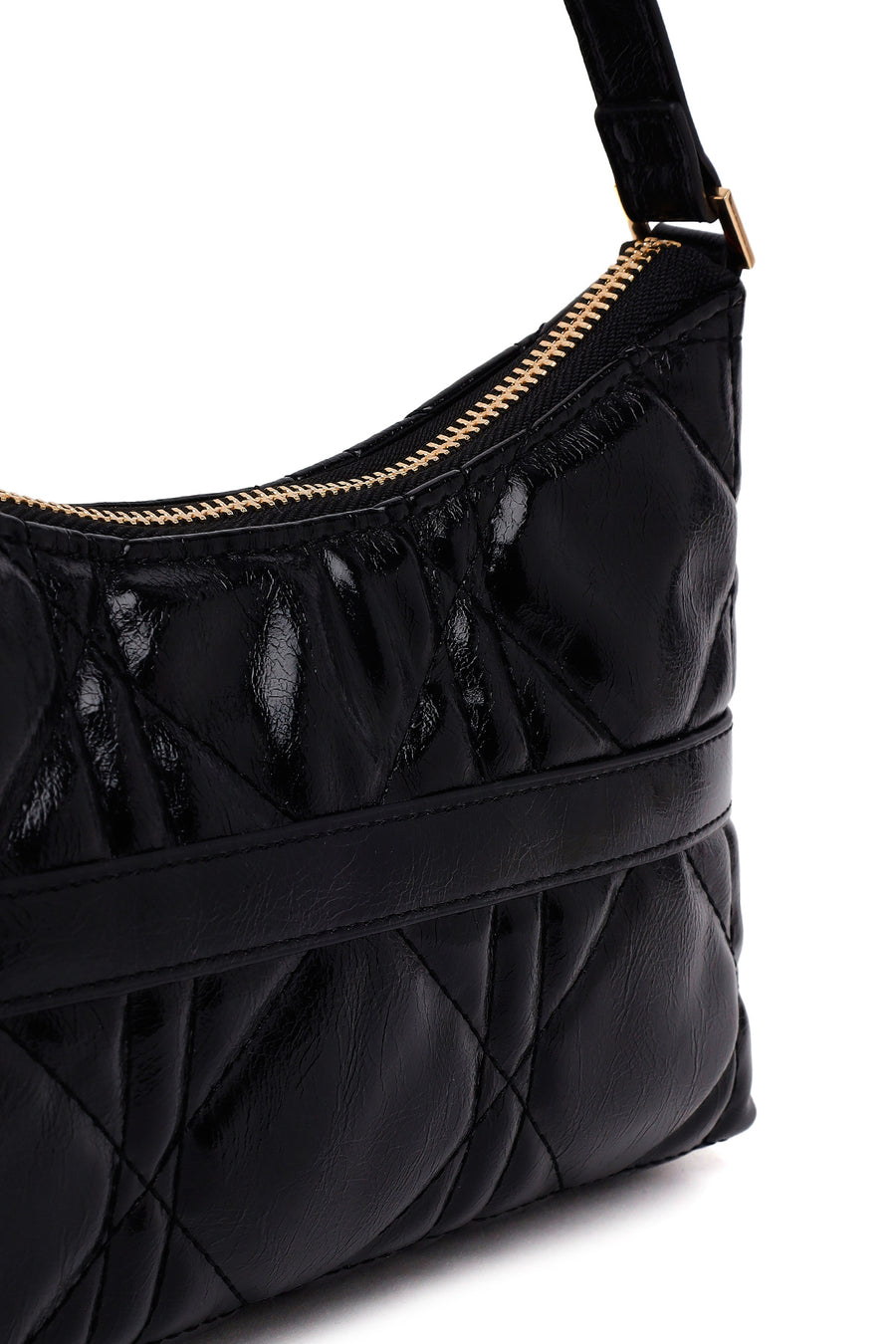Woman Black Long Chain-Strap Shoulder Bag