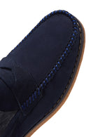 Erkek Lacivert Deri Casual Loafer | Derimod