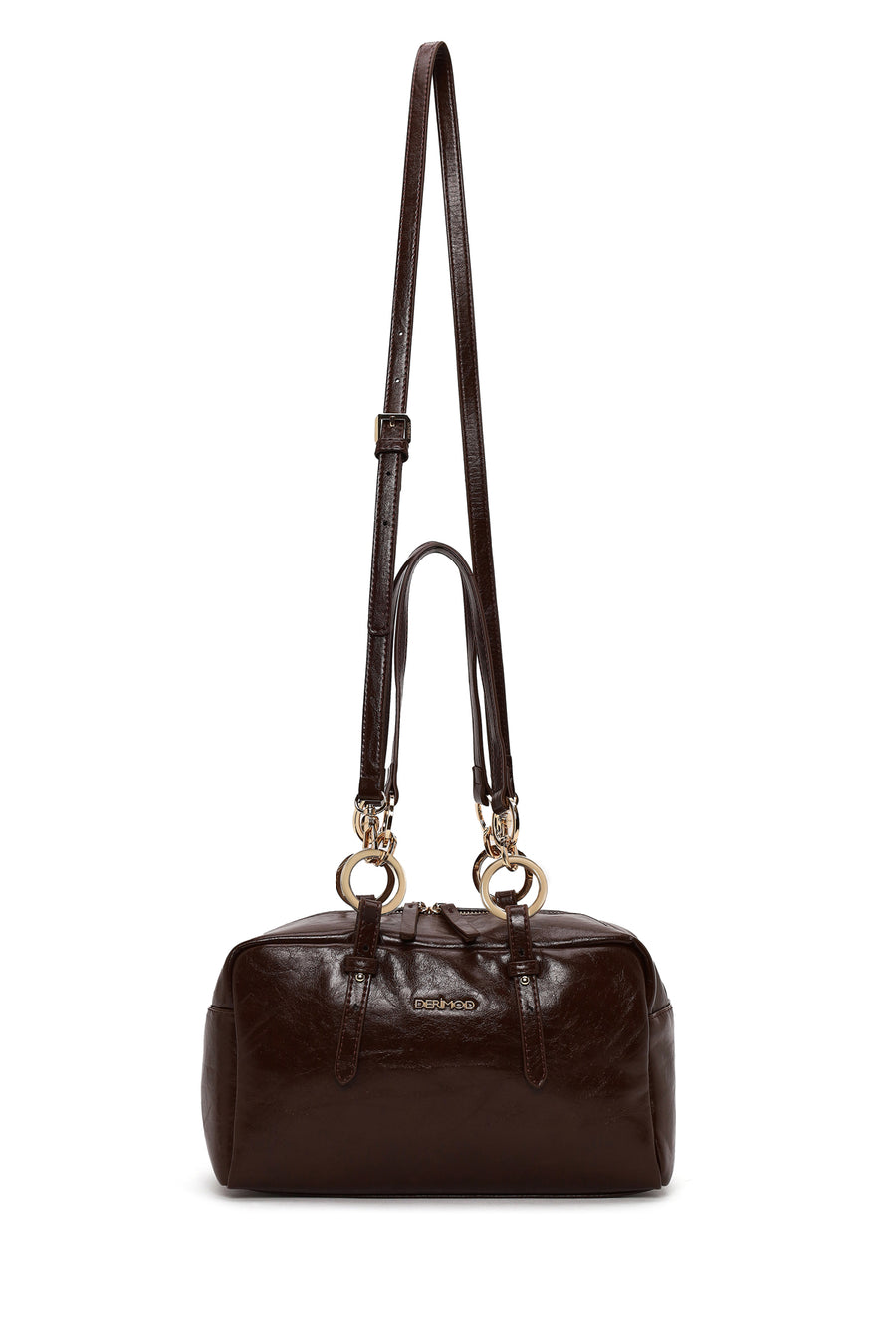 Woman Brown Long-Strap Shoulder Bag