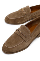 Woman Mink Buckled Suede Masculine Loafer | Derimod