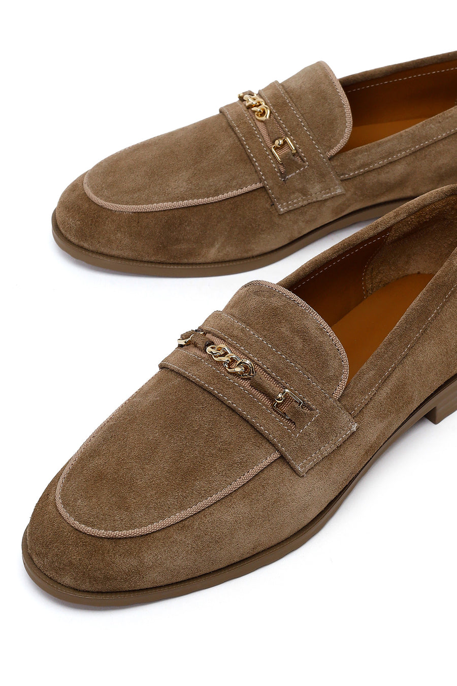Woman Mink Buckled Suede Masculine Loafer