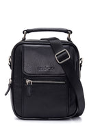 Men's Black Leather Messenger Bag | Derimod