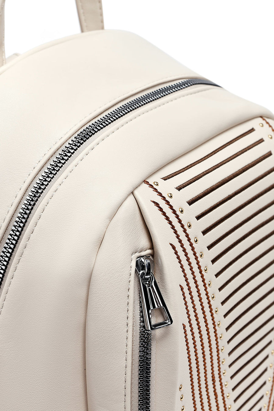 Woman Cream Printed Backpack