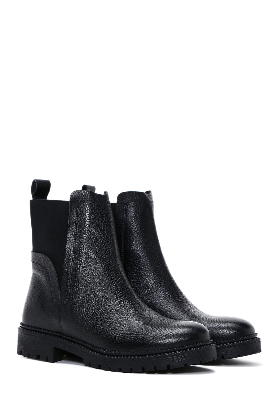 Women's Black Leather Chelsea Boots