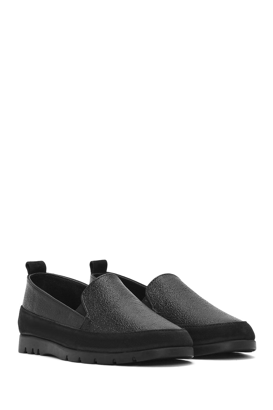 Women's Black Lurex Leather Comfort Loafer