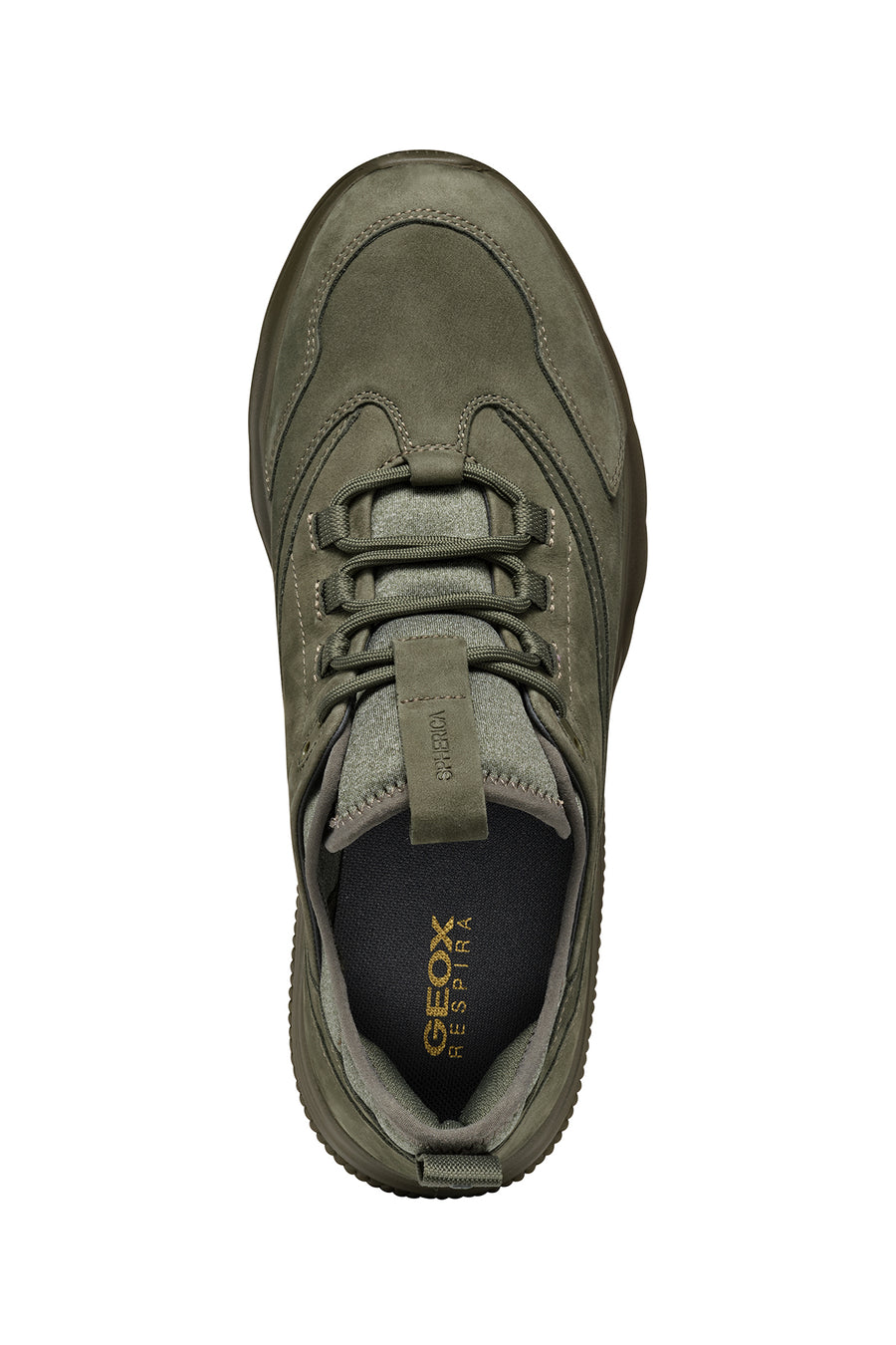Geox Erkek Haki Spherica Bağcıklı Deri Sneaker