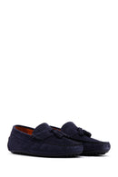 Men's Navy Blue Suede Leather Loafer | Derimod