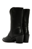 Women's Black Leather Cowboy Boots | Derimod