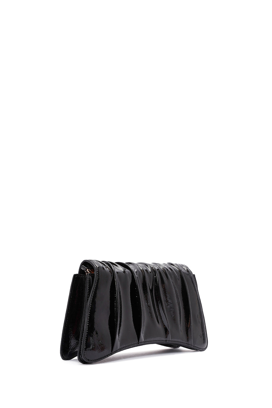 Women's Black Chain Strap Patent Leather Shoulder Bag