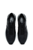 Men's Black Lace-Up Leather Casual Sneaker | Derimod