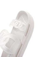 Women's White Transparent Flat Slippers | Derimod