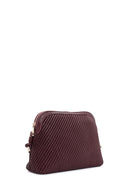 Women's Burgundy Long Strap Quilted Patterned Crossbody Bag | Derimod