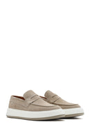Erkek Bej Süet Deri Casual Loafer | Derimod