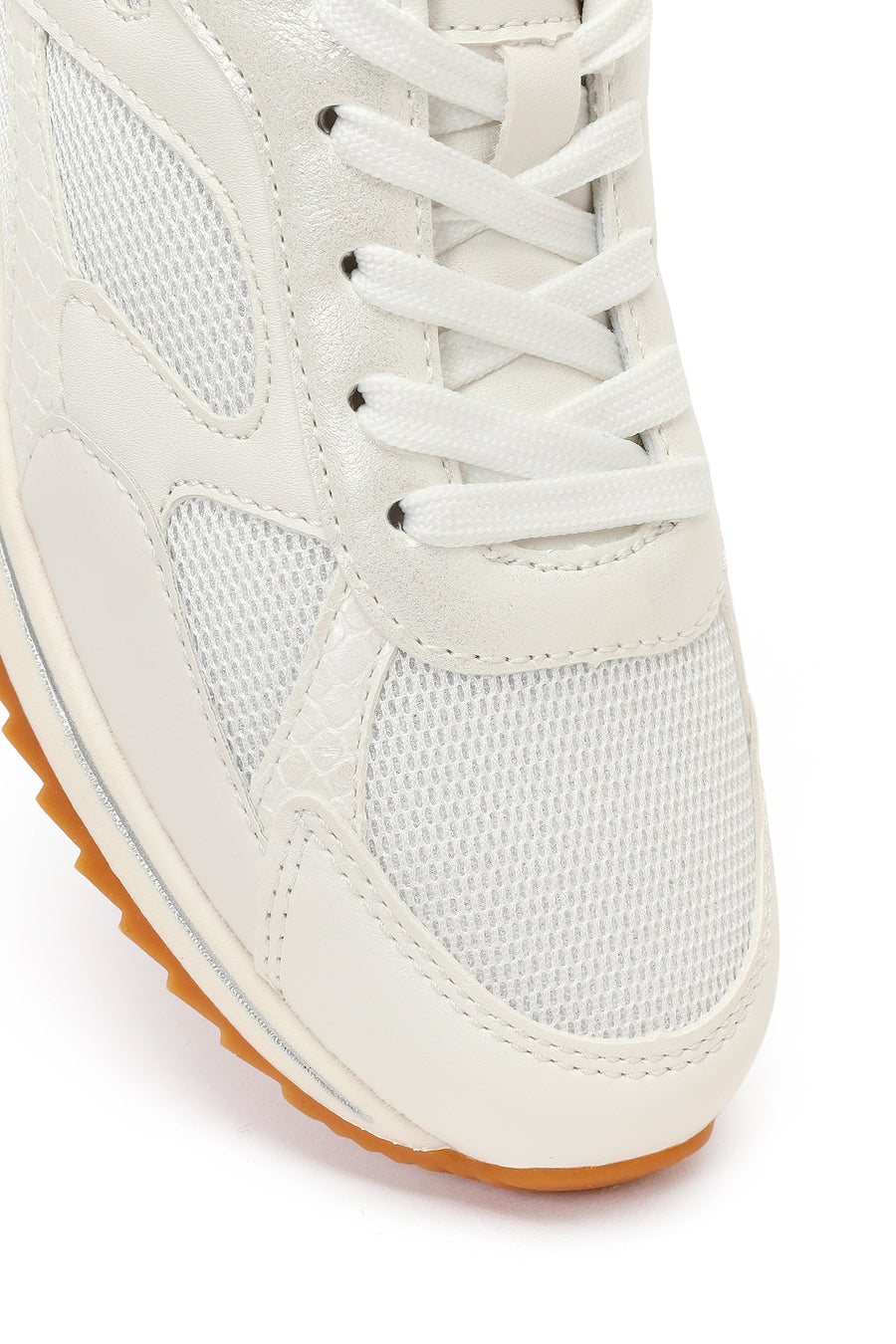 Women's White Lace-Up Sneaker