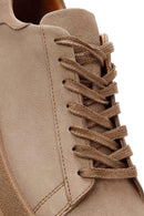 Men's Beige Lace-Up Suede Leather Sneaker | Derimod