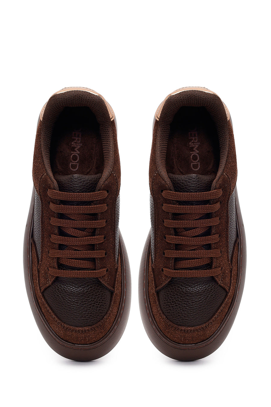 Kadın Kahverengi Bağcıklı Kalın Tabanlı Sneaker