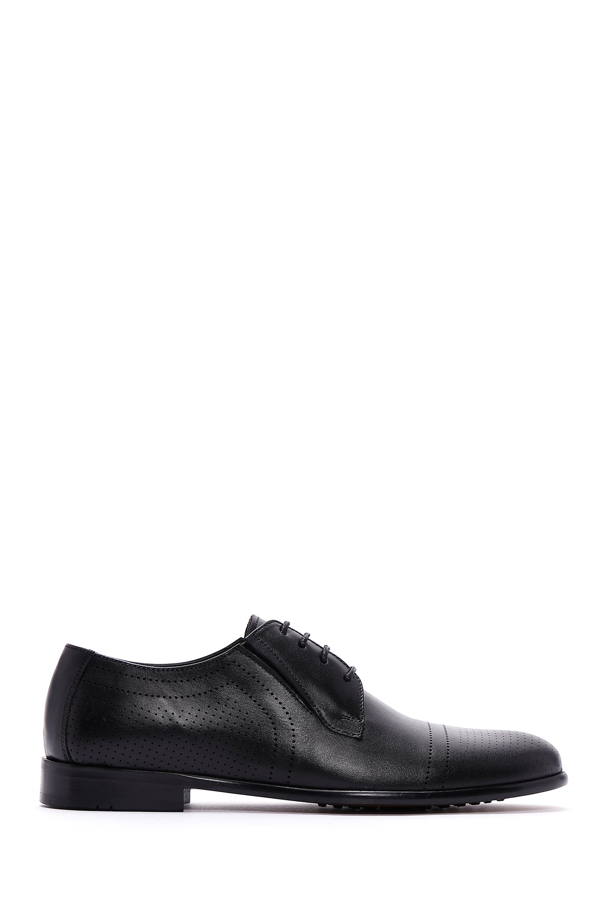 Men's Black Leather Printed Classic Leather Shoes 23SFD603318 | Derimod